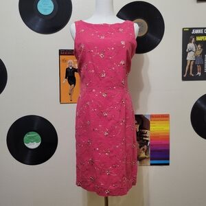 Dressbarn | Vintage Pink Floral Linen Blend Dress